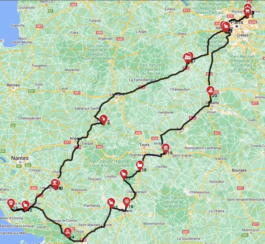 Paris Round trip - Heading Au fil de la Loire